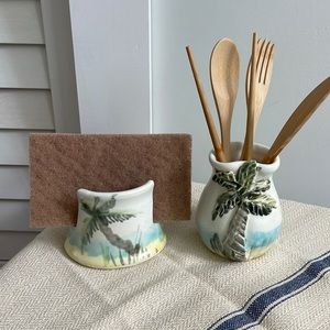 Handmade Pottery Utensil and Sponge Holder
